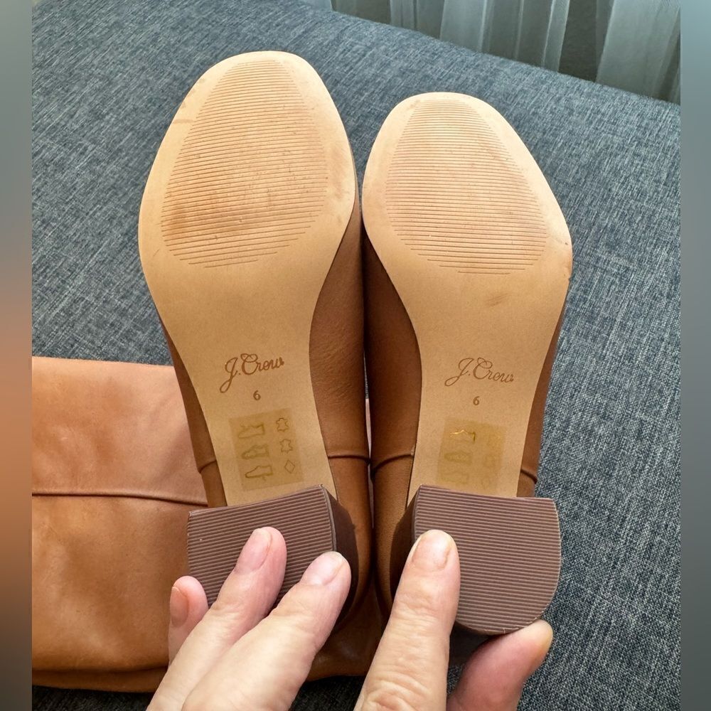 J. CREW Tall Slouch Leather Willa Boots in Burnished Sand Size 6 - Picture 8 of 15